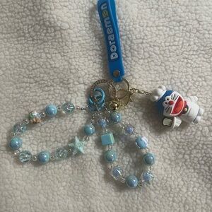 Doraemon Keychain and Bracelet Set